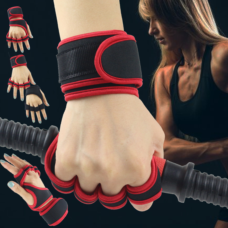 Weightlifting Gloves - ฟิตเนสผู้ชายผู้หญิงถุงมือยิมยกน้ําหนัก Half Finger ถุงมือป้องกันข้อมือการฝึกอบรม Dumbbells Anti-Callus