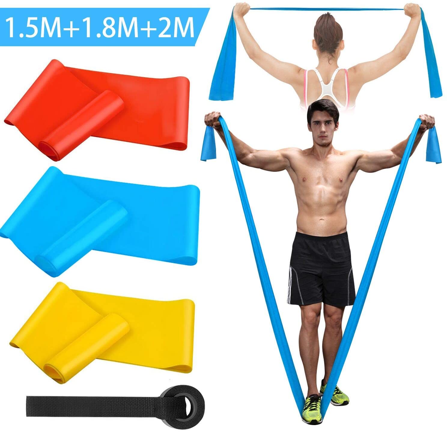 Crossfit Belt - วงออกกําลังกายยืดหยุ่น 3 ชิ้นวงต้านทานยืดหยุ่นเทปออกกําลังกายโยคะพิลาทิส Crossfit ยืดกล้ามเนื้อออกกําลังกายอุปกรณ์