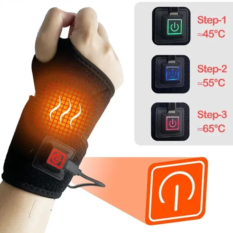 Wrist Wraps - อุปกรณ์นวดมือแบบให้ความร้อน ปลอกพยุงข้อมือสำหรับกีฬา ระบายอากาศได้ดี สนับสนุนข้อต่อมือ สำหรับเล่นสกีและกิจกรรมกลางแจ้ง