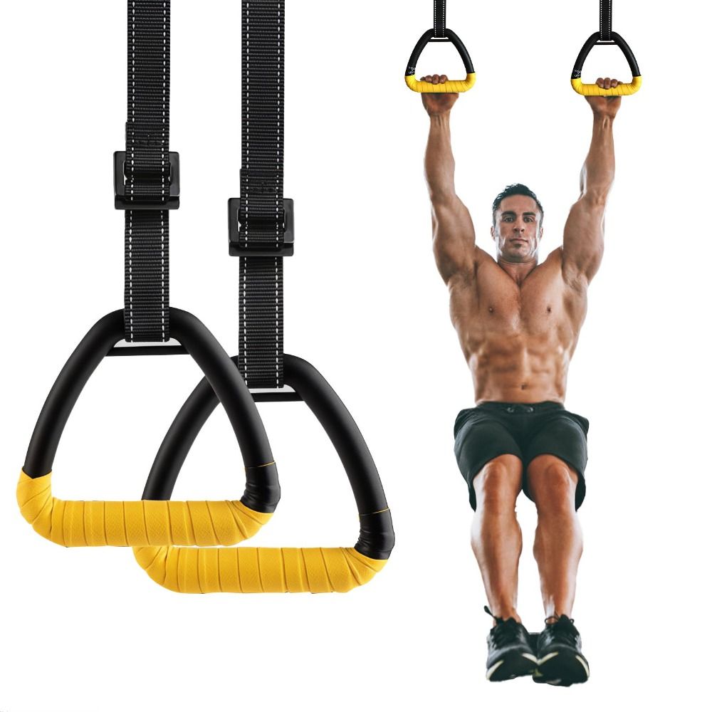 Gymnastic Ring - 1 คู่ ห่วงยิมนาสติกพรีเมียม ไม่ต้องเจาะ สายปรับได้ แข็งแรงทนทาน