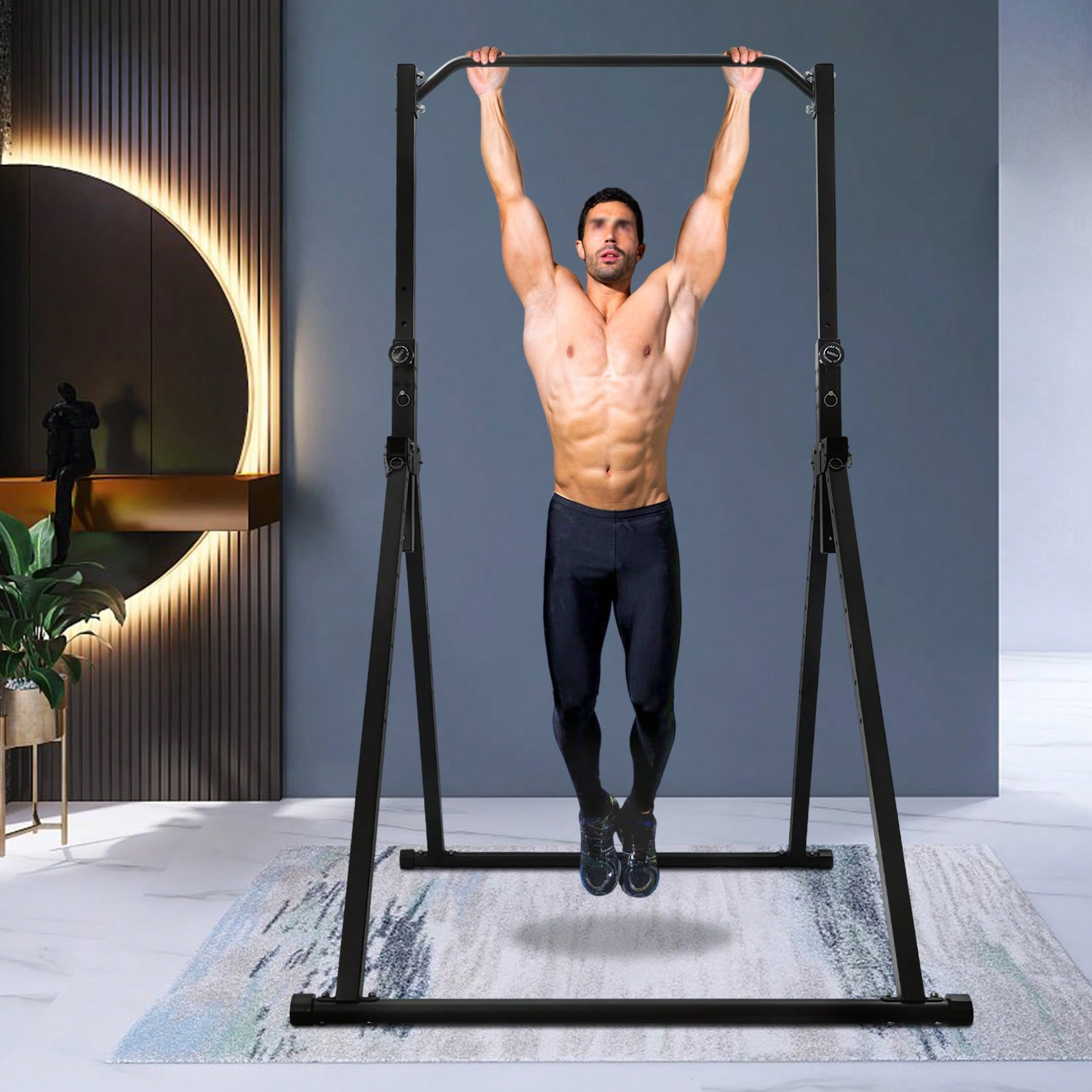 Pull Up Bar - แท่นดึงข้อแบบสามเหลี่ยม บาร์ดึงข้อสำหรับยิมที่บ้าน อุปกรณ์ฝึกความแข็งแรง ปรับระดับความสูงได้ บาร์ดึงข้อสำหรับใช้ในบ้าน