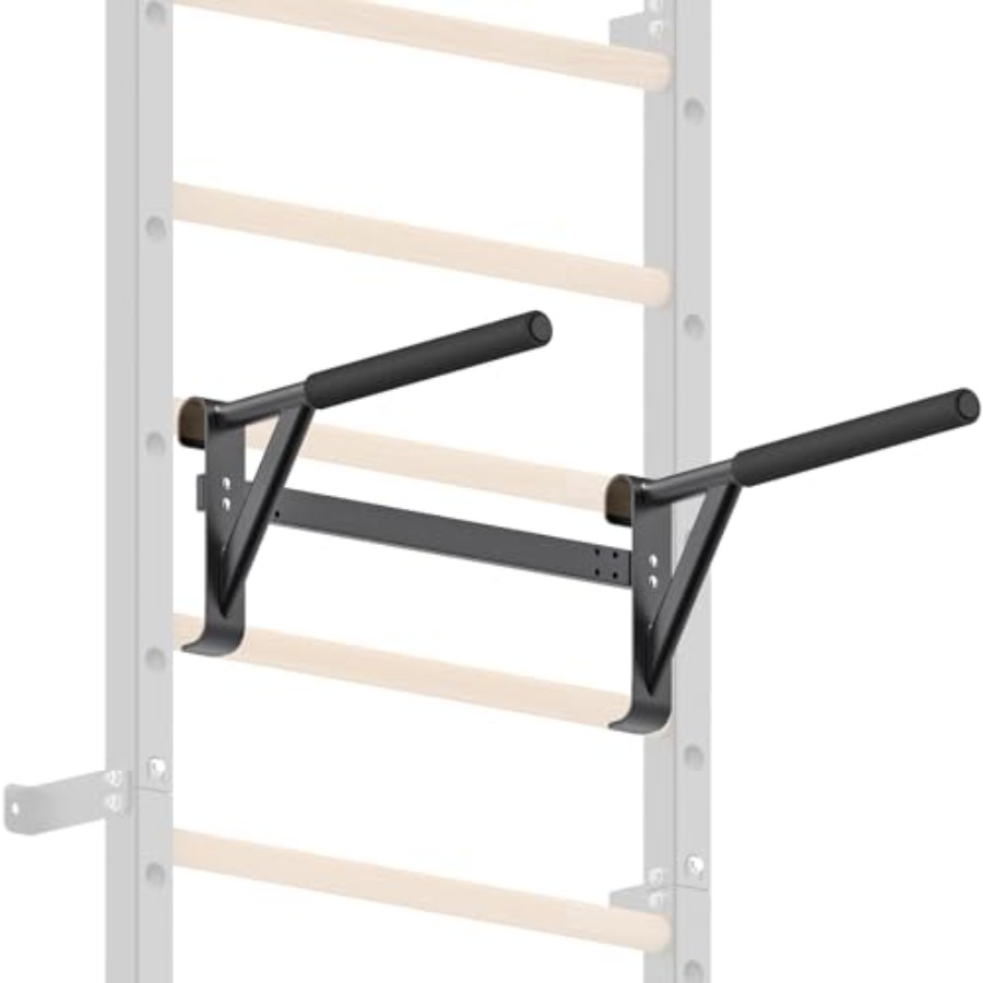 Pull Up Bar - บาร์โหนติดผนังสำหรับยิมนาสติก 2x2 แบบสวีเดน พร้อมที่จับไม้เนื้อแข็ง 1 รู
