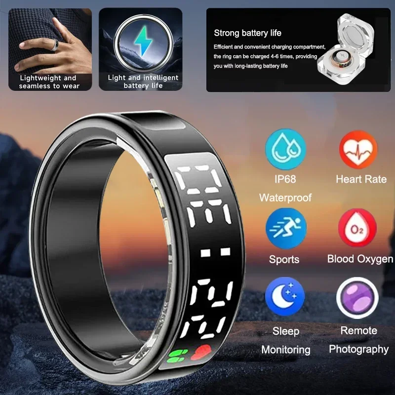 Gymnastic Ring - แหวนสมาร์ทสําหรับผู้ชายผู้หญิง Heart Rate เลือดออกซิเจน Monitor Multi