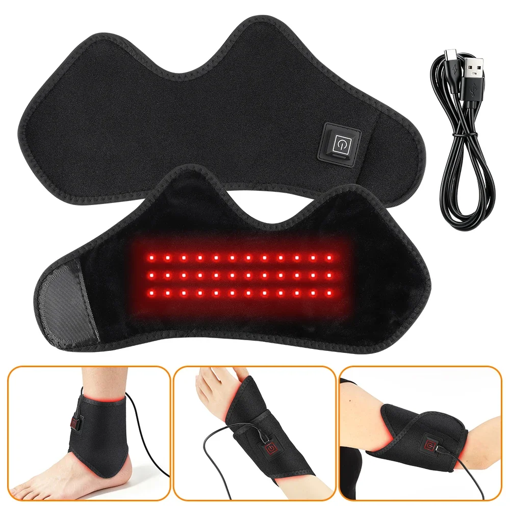 Wrist Wraps - ผ้าพันข้อเท้าให้ความร้อนพร้อมแสงสีแดง 36 หลอด LED 660nm, ปรับความร้อนได้