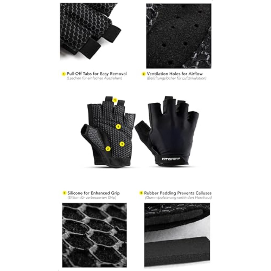 ®   ถุงมือออกกำลังกายแบบมีแผ่น - Weightlifting Gloves บทวิจารณ์และราคา