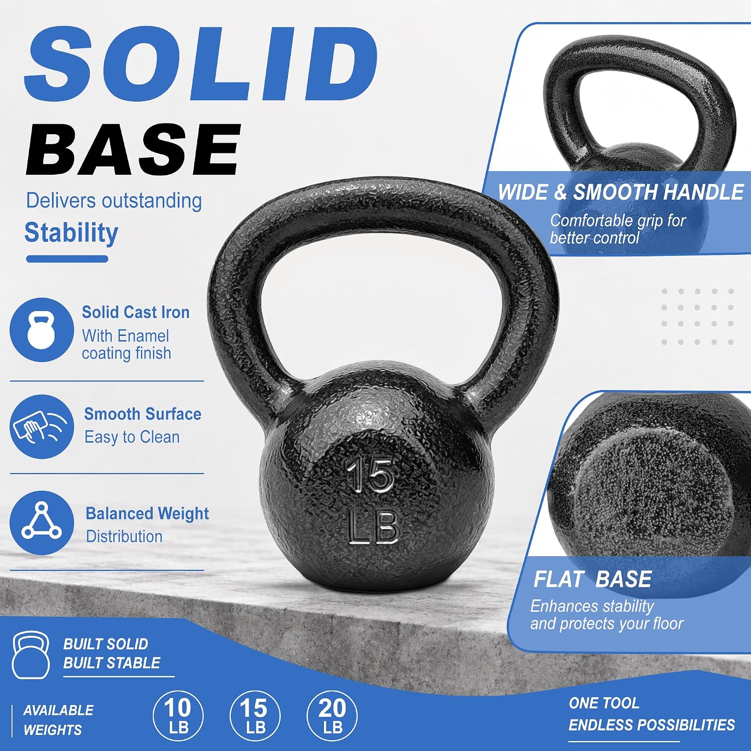 เคตเทิลเบลล์เหล็กหล่อ น้ำหนัก  - Kettlebell บทวิจารณ์และราคา
